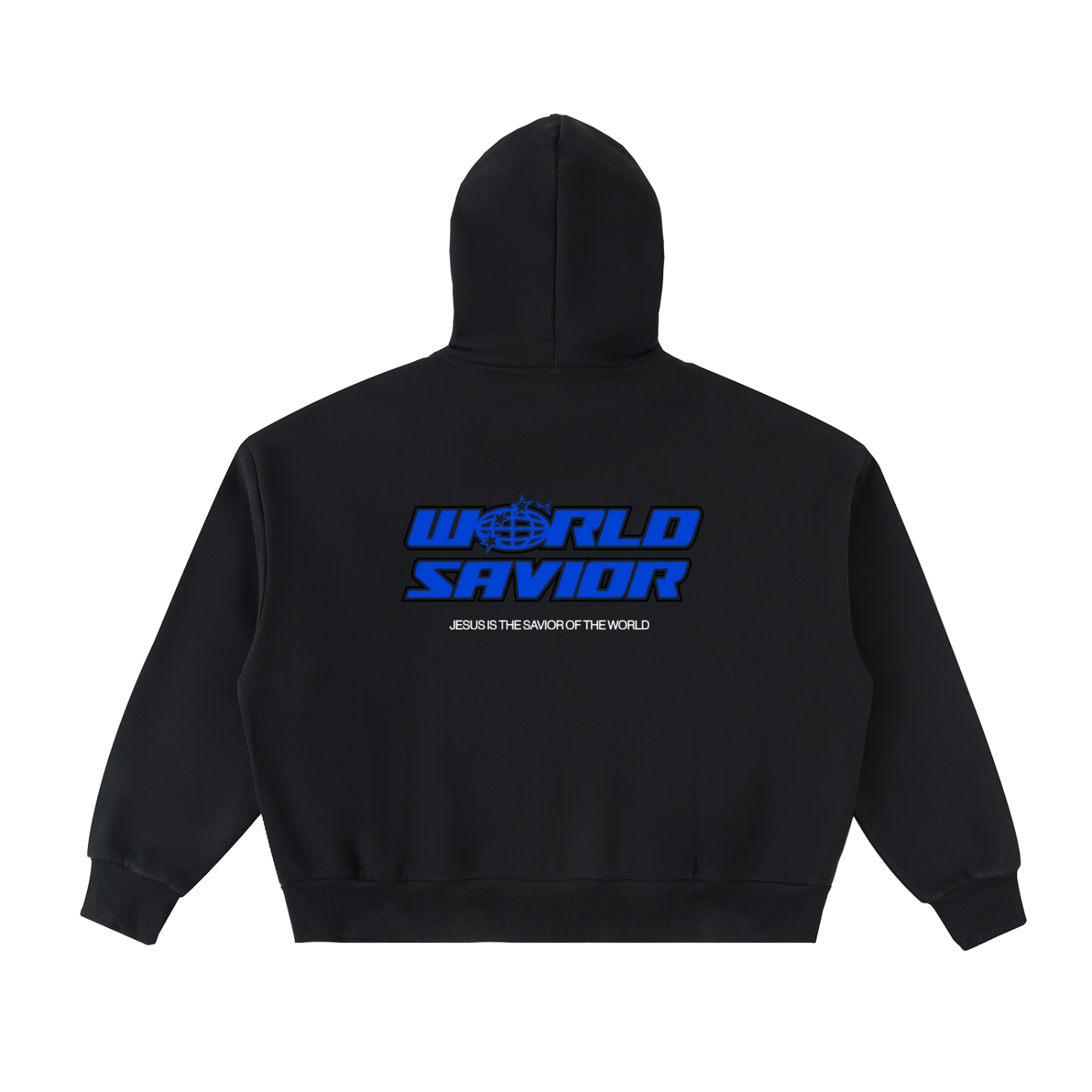 WORLD SAVIOR Fleeced Full-Zip Boxy Hoodie