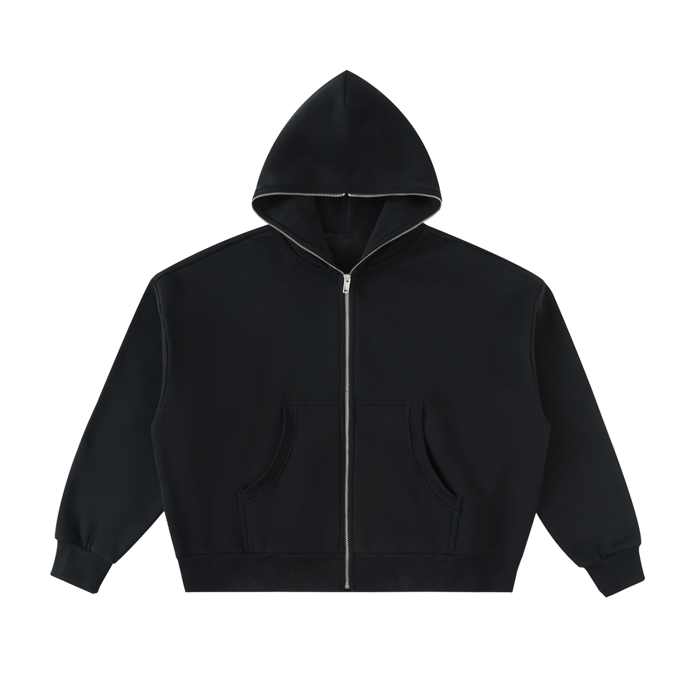WORLD SAVIOR Fleeced Full-Zip Boxy Hoodie