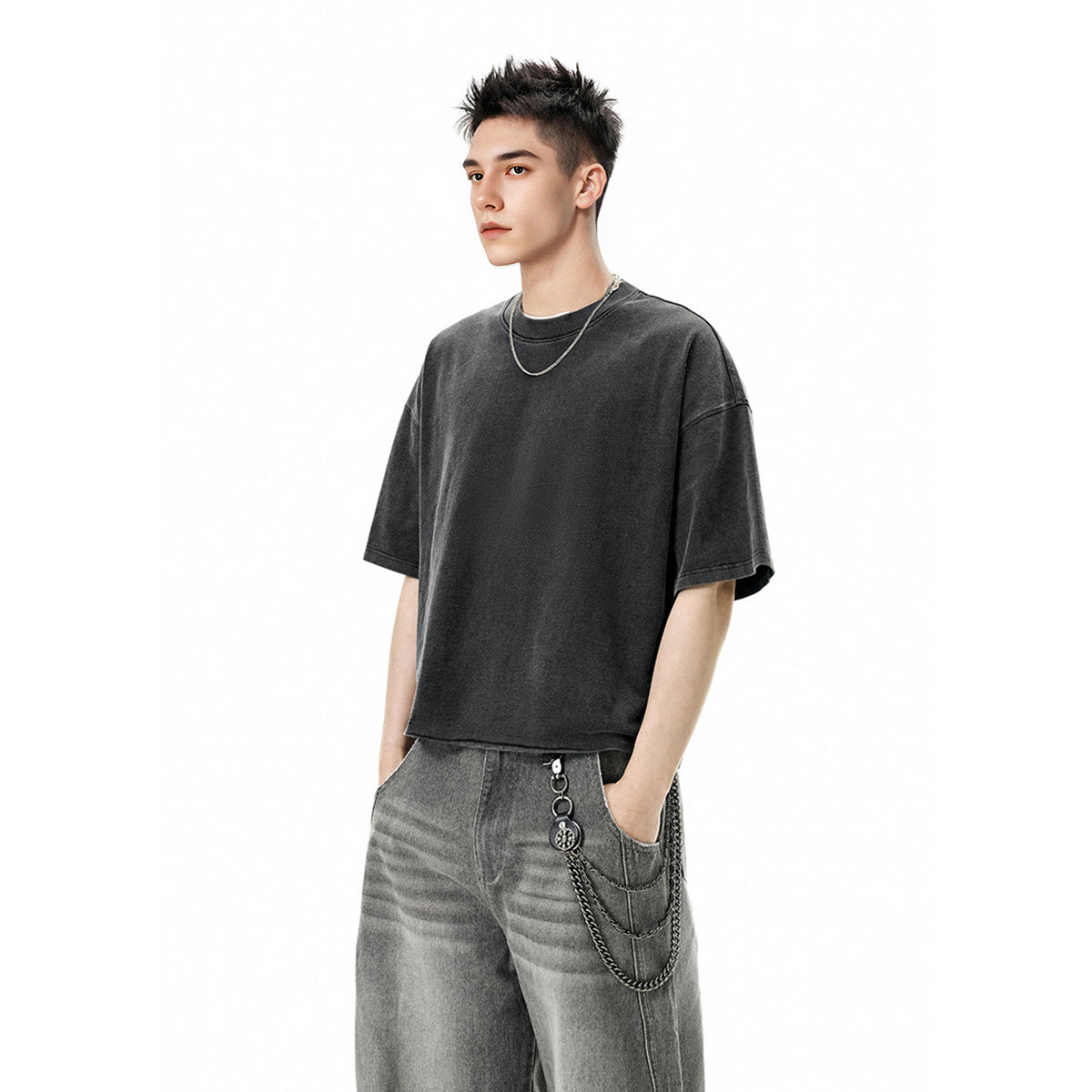 Cropped Snow Washed T-shirt